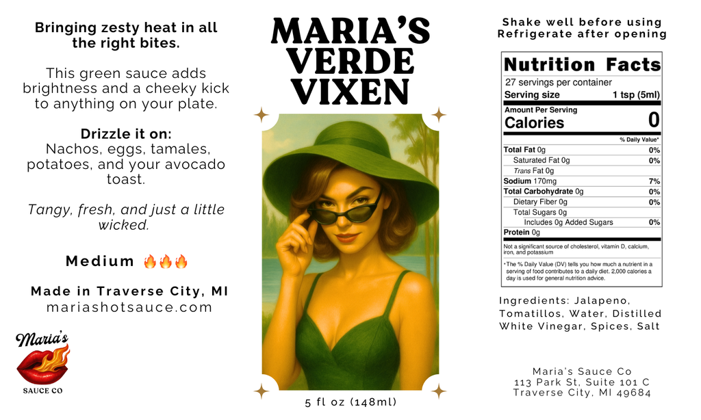 Green Hot Sauce Label